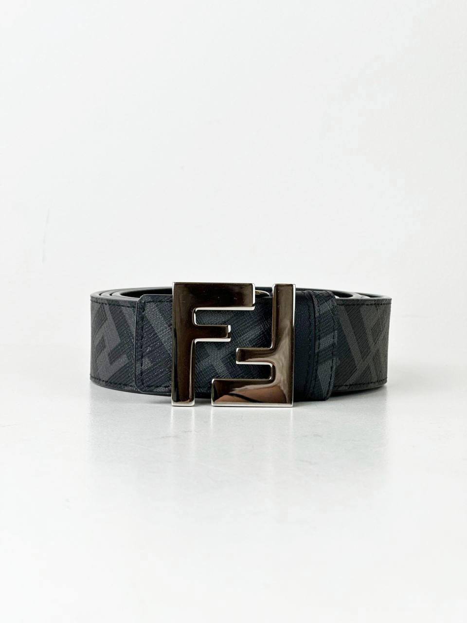 FENDI ZUCCA FF BLACK REVERSIBLE BELT