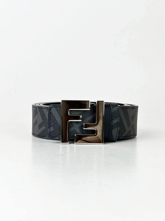 FENDI ZUCCA FF BLACK REVERSIBLE BELT