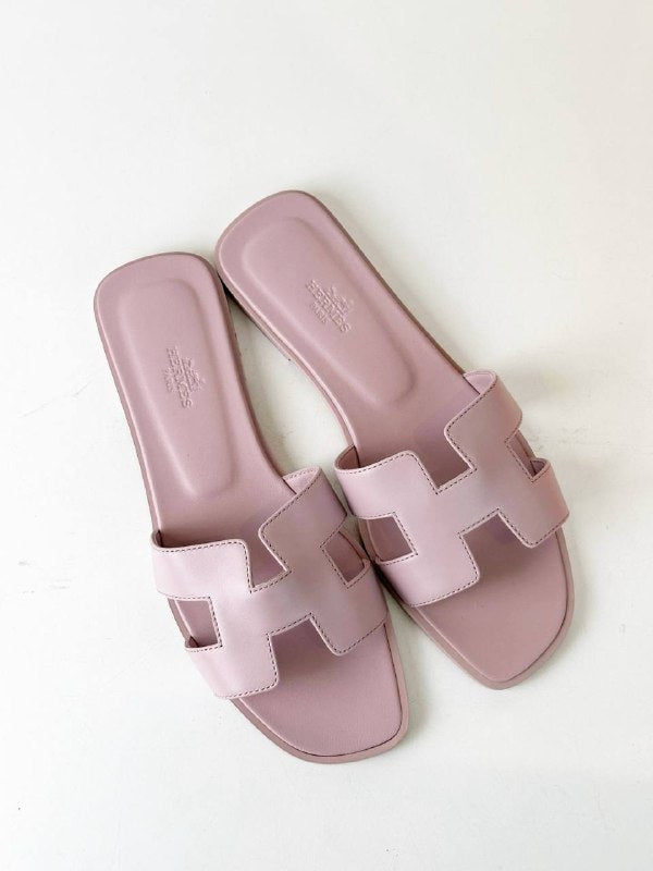 HERMES ORAN ROSE CANCAN SANDALS