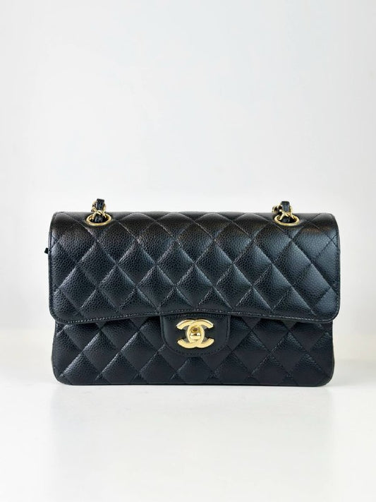 CHANEL CLASSIC FLAP CAVIAR BLACK SMALL SHOULDER BAG GHW