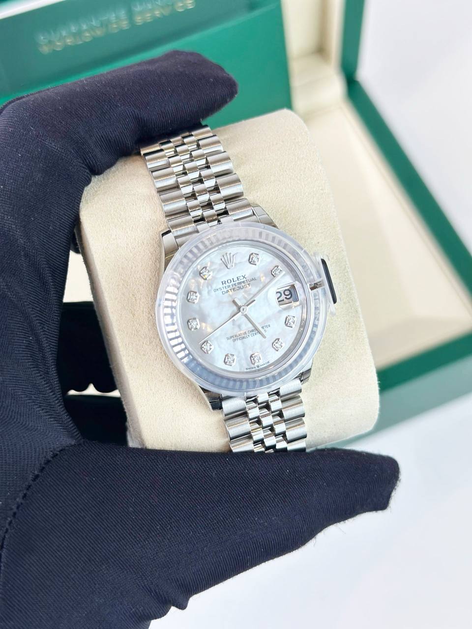 ROLEX DATEJUST 31 MOTHER OF PEARL DIAL JUBILEE AUTOMATIC WATCH