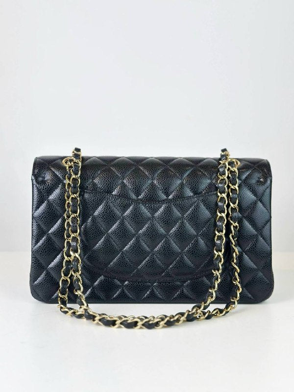 CHANEL CLASSIC FLAP CAVIAR BLACK MEDIUM SHOULDER BAG GHW
