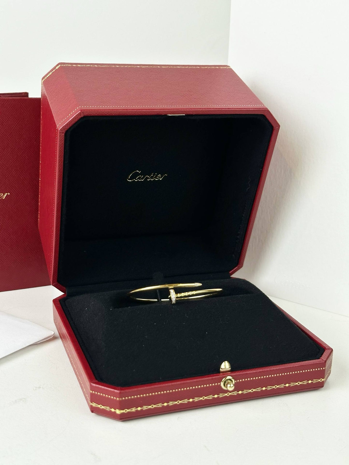 CARTIER JUSTE UN CLOU SMALL BRACELET 18K 750 YELLOW GOLD DIAMOND FULL SET