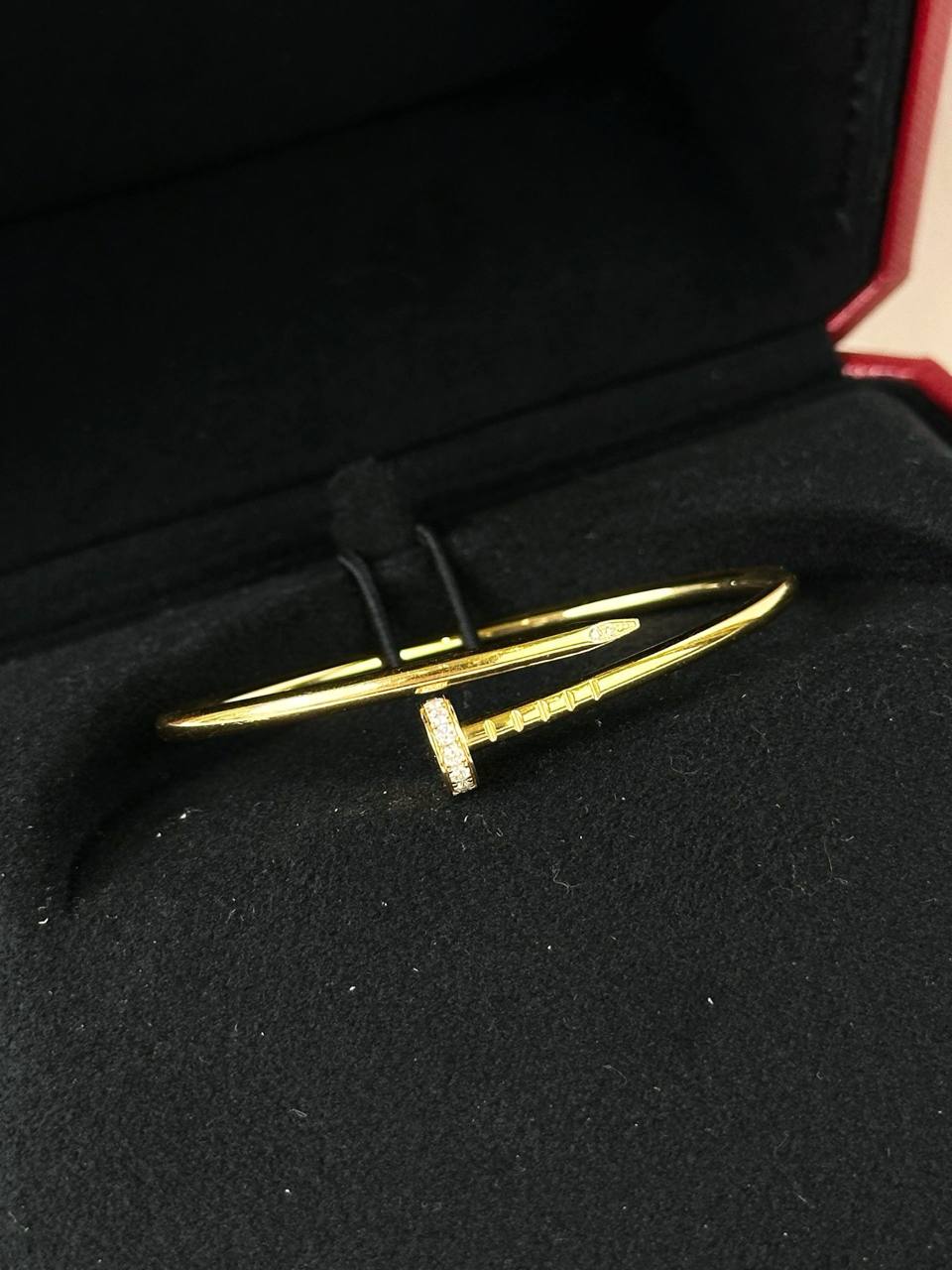 CARTIER JUSTE UN CLOU SMALL BRACELET 18K 750 YELLOW GOLD DIAMOND FULL SET