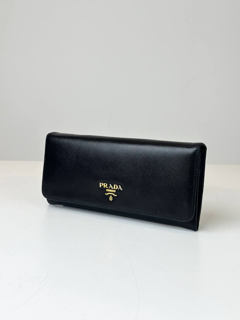 PRADA BLACK SAFFIANO LEATHER LONG WALLET